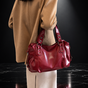 Oil Wax Leather Tote Bag with 3-Way Carry