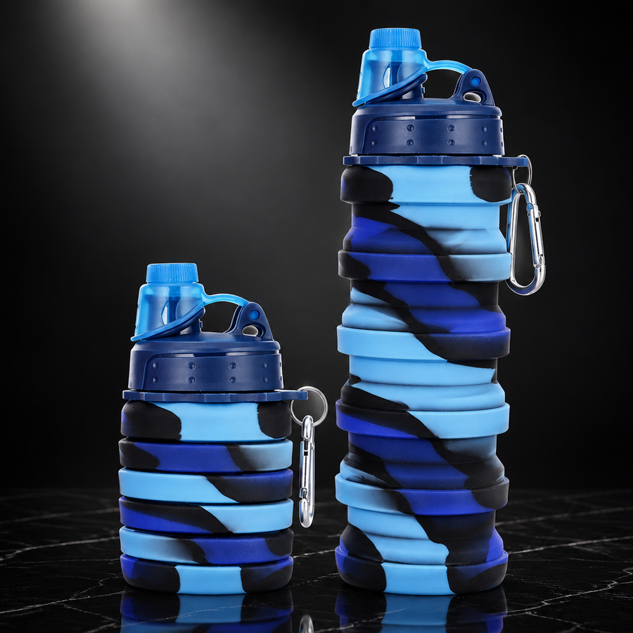 500ml Collapsible Silicone Sports Water Bottle