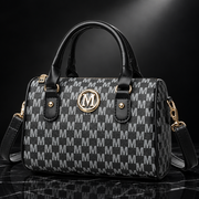 Faux Leather Alphabet Crossbody Bag