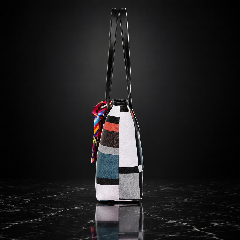 Plaid Print Large Capacity Tote Bag