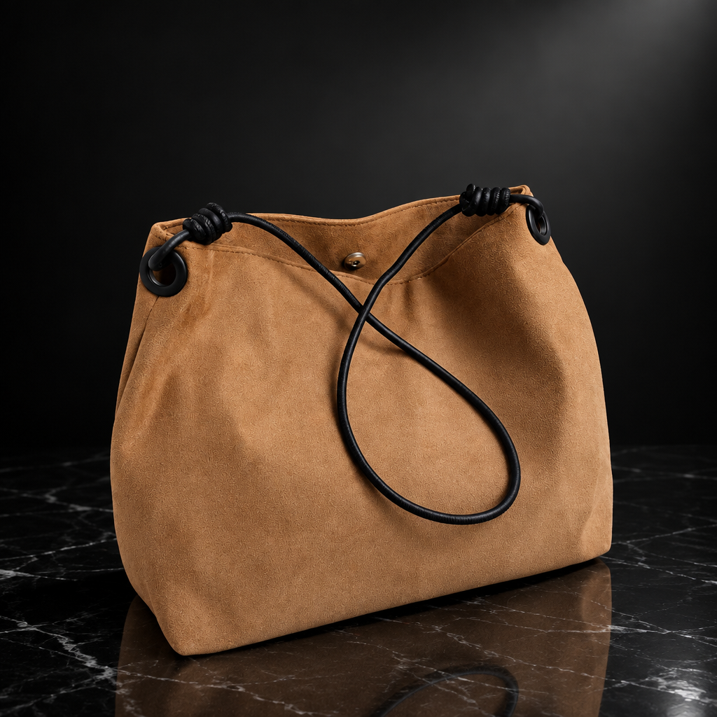 Faux-Suede Hobo Shoulder Bag