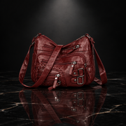 Multi Pockets Faux Leather Shoulder Bag