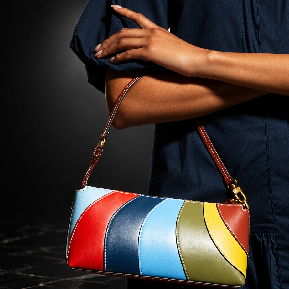 Rainbow Patchwork Mini Shoulder Bag