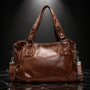 Oil Wax Leather Tote Bag with 3-Way Carry