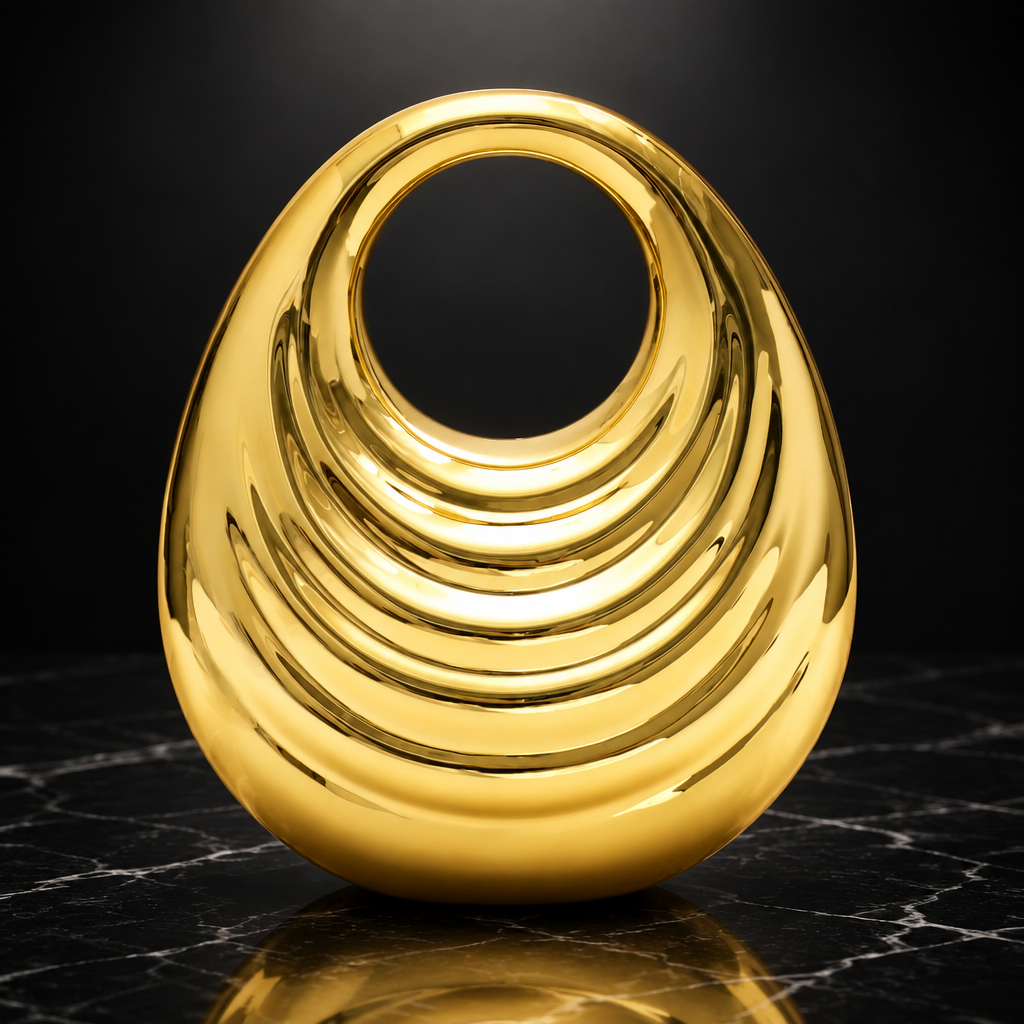 Glossy Shell-Shaped Chain Clutch