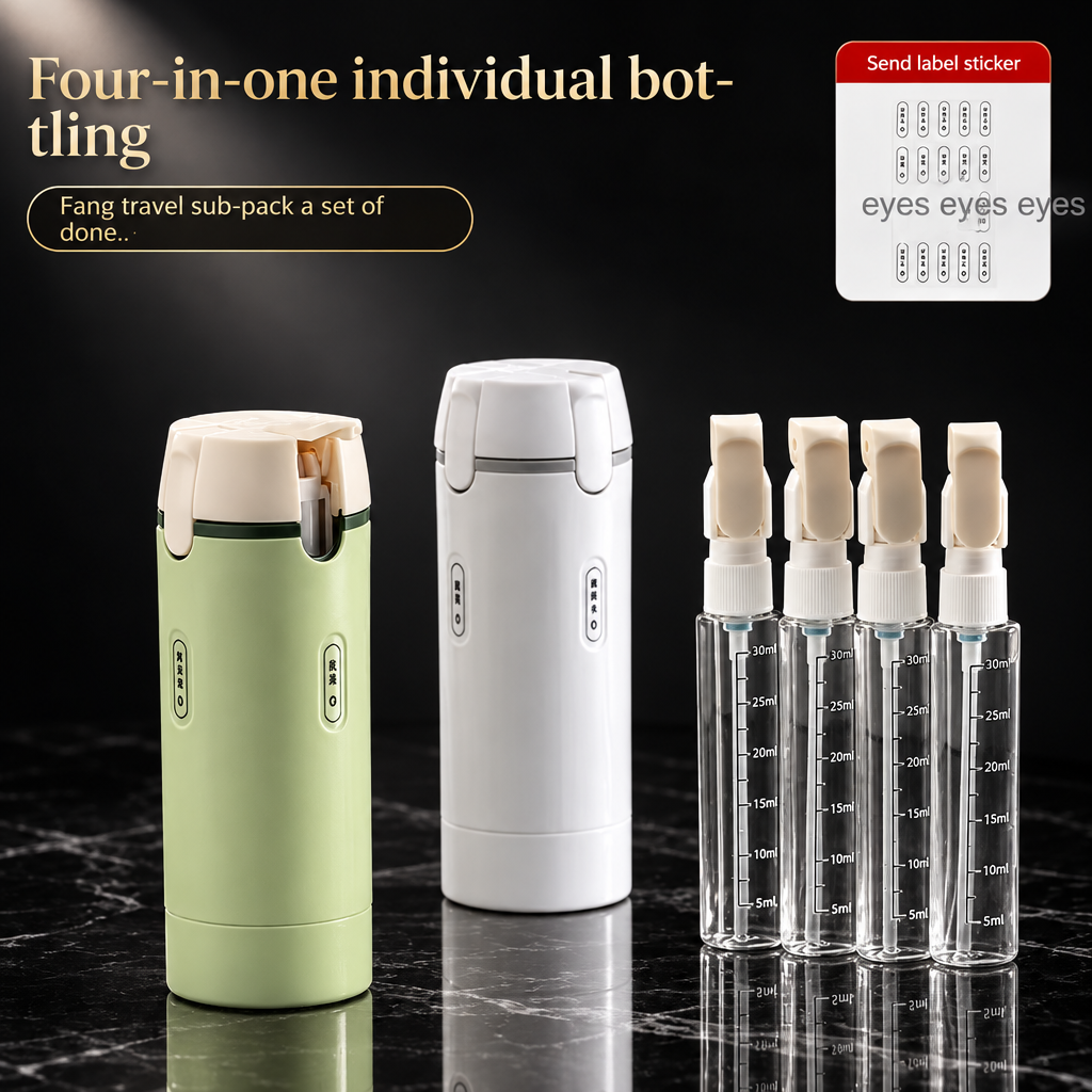 4-in-1 Refillable Travel Toiletry Bottle Set