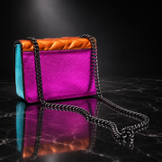 Metallic Patchwork Quilted Crossbody Bag