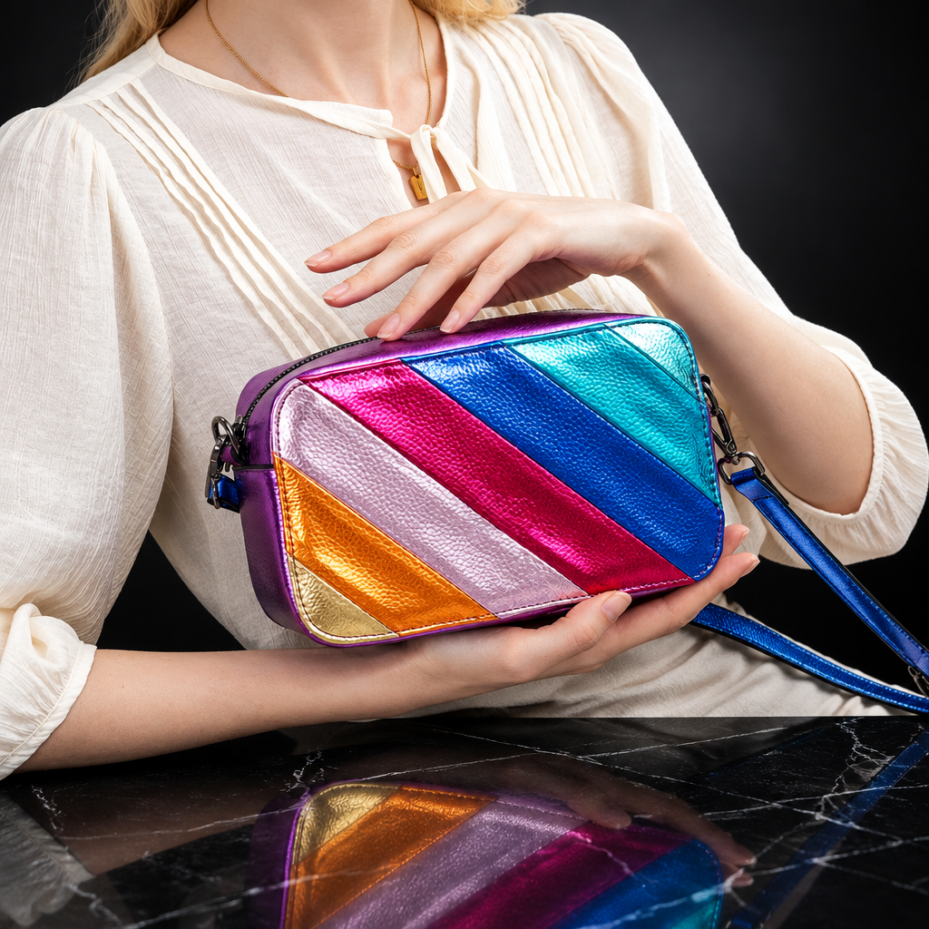 Faux Leather Metallic Crossbody