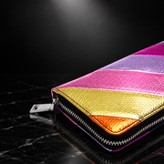 Metallic Striped Phone Wallet