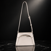 Metal-Frame Buckle Faux-Leather Top-Handle Bag