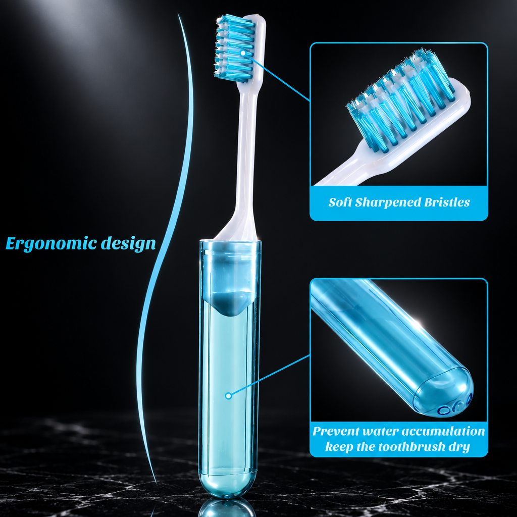 Folding Travel Toothbrush, Ultra-Soft Bristles