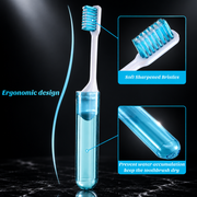 Folding Travel Toothbrush, Ultra-Soft Bristles