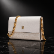 Faux Leather Chain-Strap Clutch Bag