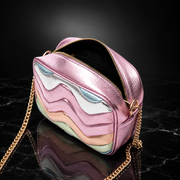 Retro Ripple-Stripe Crossbody