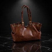 Wax Finish Faux-Leather Vintage Tote
