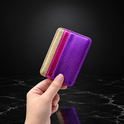 Faux Leather Metallic RFID-Blocking Wallet