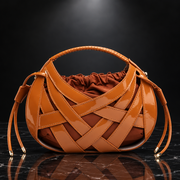 Faux-Leather Drawstring Handbag