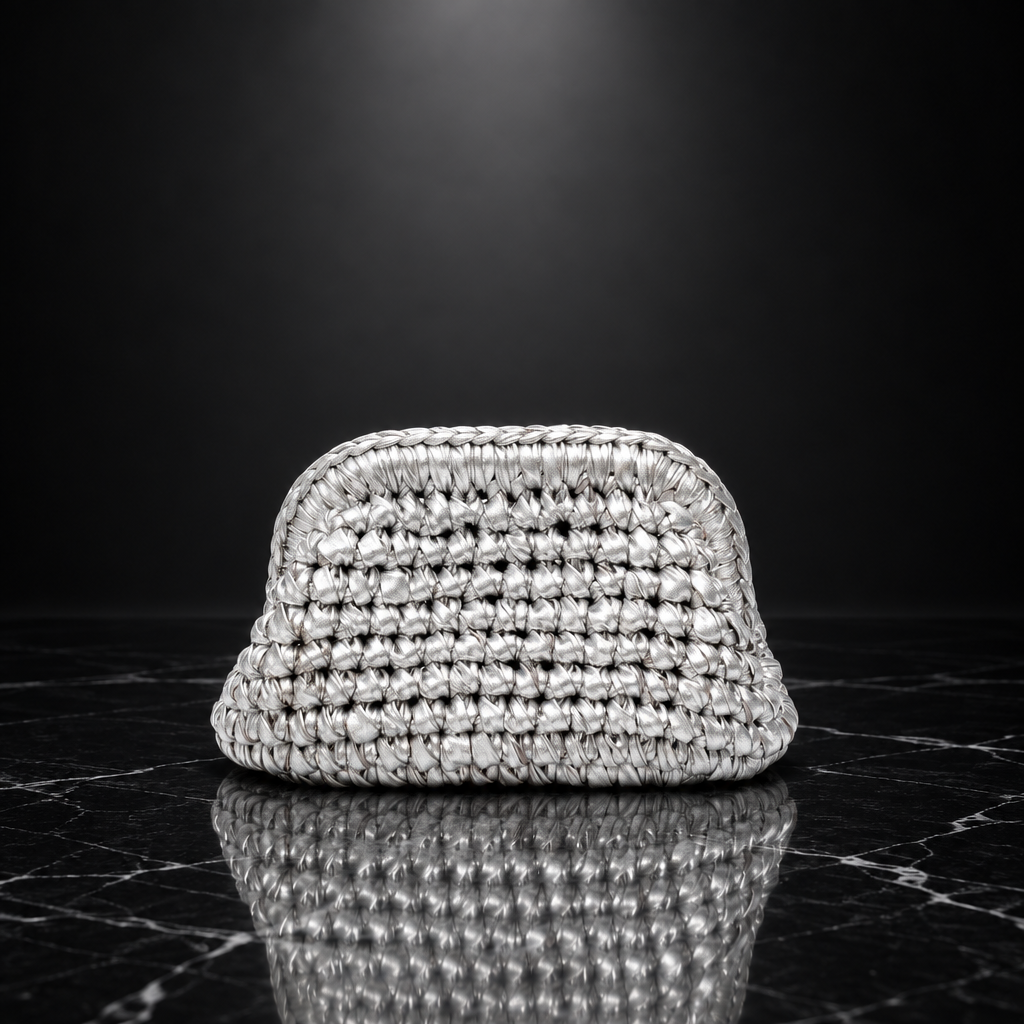Woven Metallic Clutch Bag