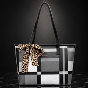 Plaid Print Large Capacity Tote Bag