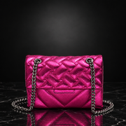 Quilted Metallic Flap Shoulder Bag