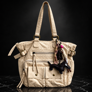 Vegan Leather Vintage Washed Tote Bag