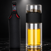 230ml Double-Wall Glass Travel Tea Mug