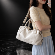 Ruched Bowling-Shape Vintage Tote