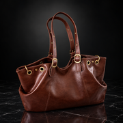 Wax Finish Faux-Leather Vintage Tote