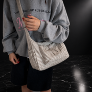 Plaid Drawstring Commuter Shoulder Bag