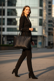 Wave Embroidered Tote Shoulder Bags product image 12
