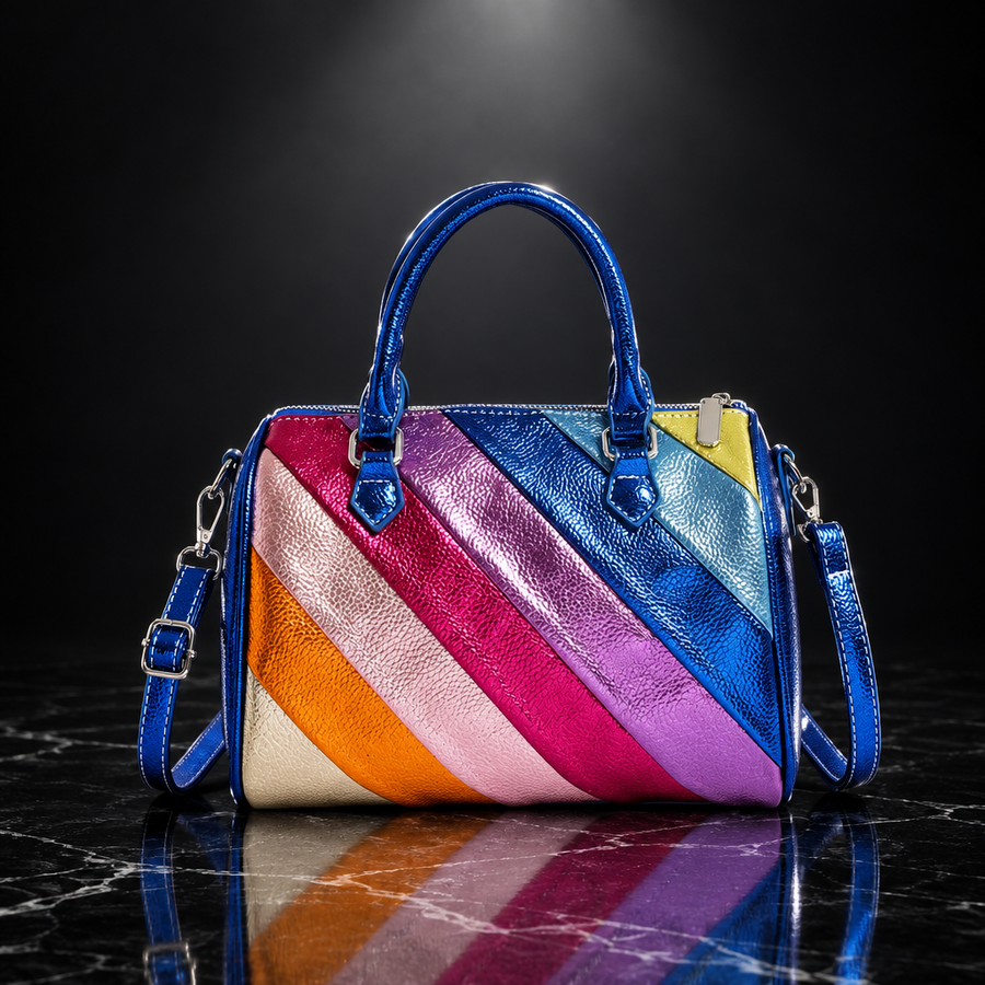 Retro Color Patchwork Crossbody