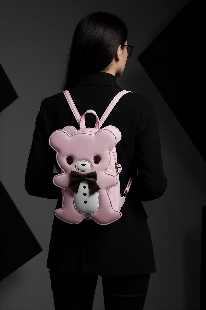Pink Bear backpack lifestyle