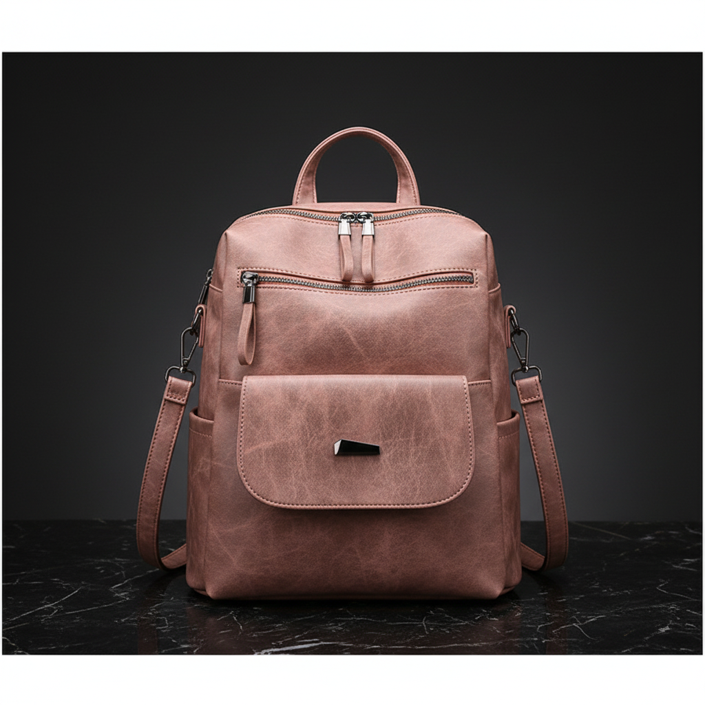 Marbled Faux Multi-Pocket Backpack Backpacks product image 3