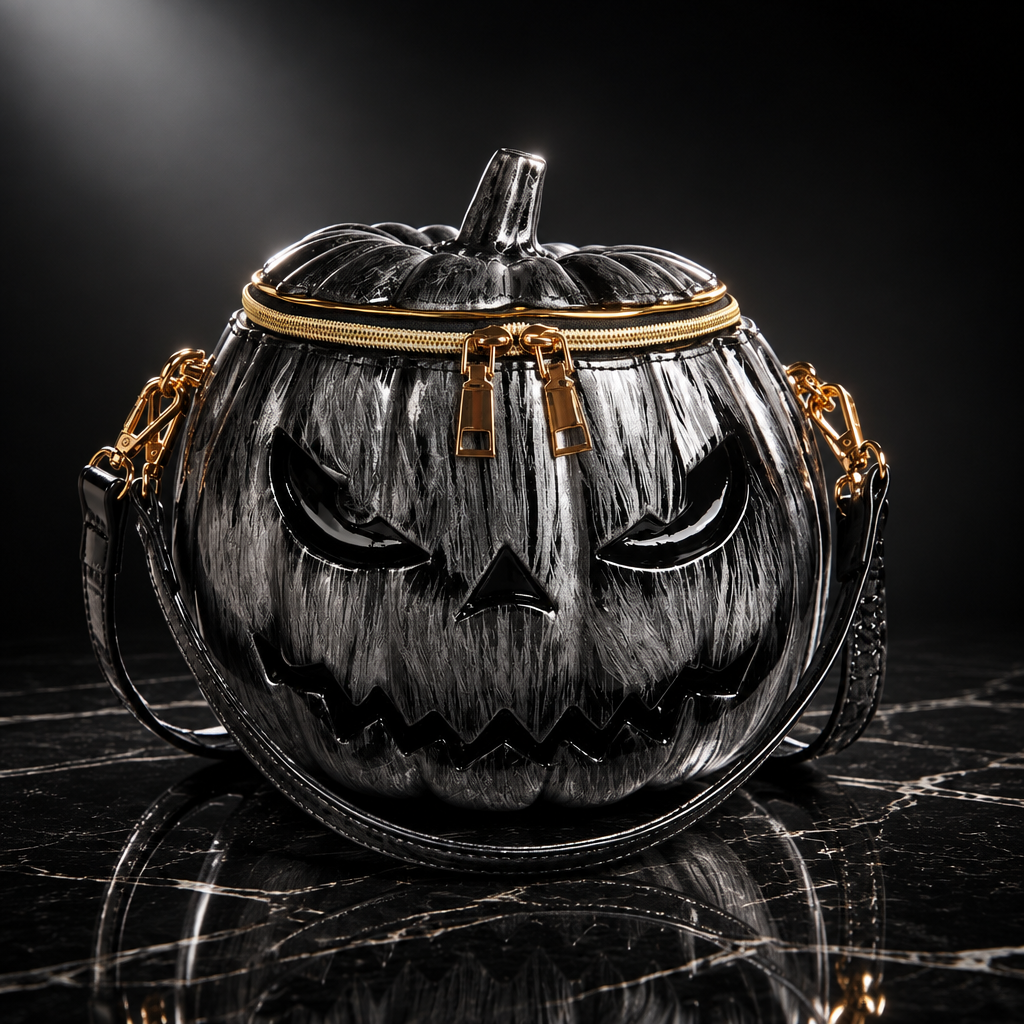 Silver Gray pumpkin crossbody, Luna style