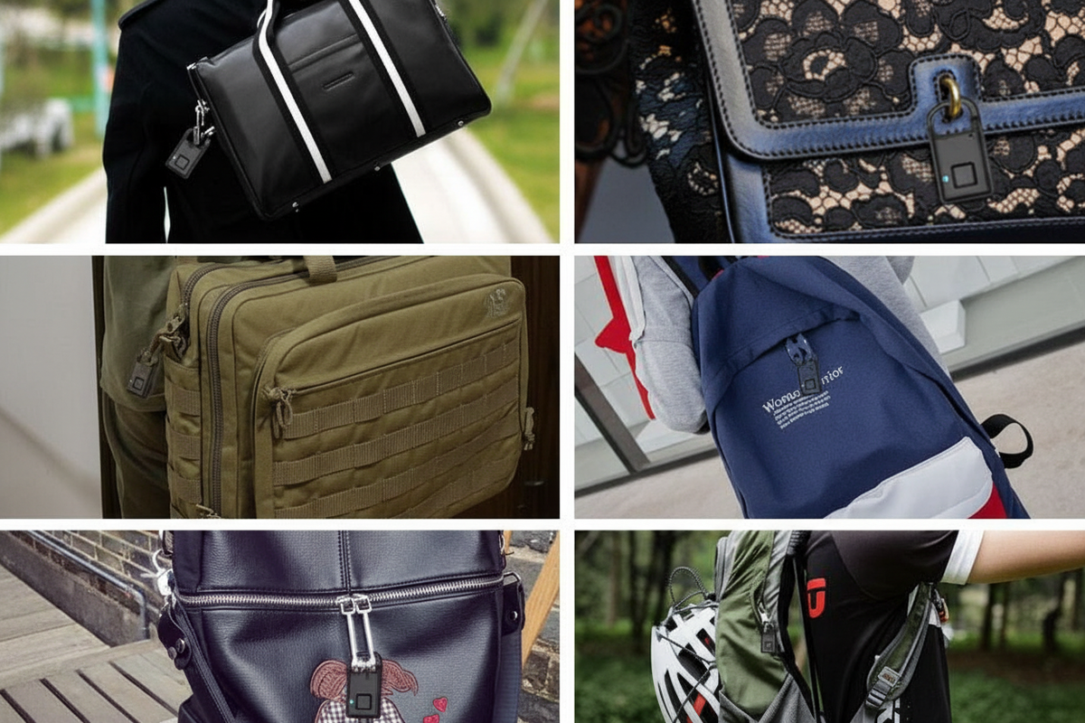 Smart luggage lock collage