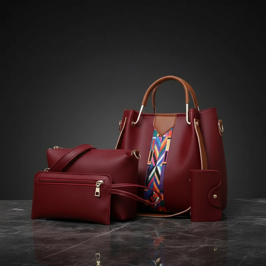 Tote Set Burgundy