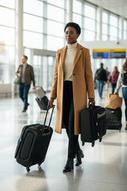 Two-piece luggage airport lifestyle