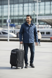Two-piece luggage train lifestyle