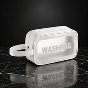 White Medium frosted travel wash bag